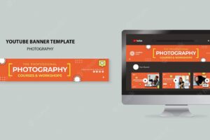 Photography lessons workshop youtube banner template