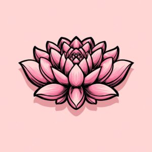 Pink flower lotus vector illustration