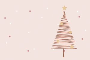 Pink winter background, christmas aesthetic design vector
