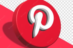 Pinterest apps logo in big style 3d design asset isolated pinterest application icon pinterest