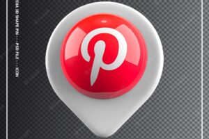 Pinterest icon shape pin element 3d