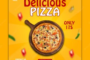 Pizza and food menu social media post banner