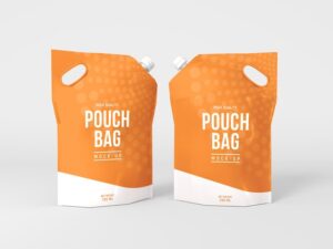 Plastic pouch bag packaging mockup