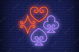 Playing card suits neon sign