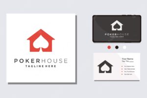 Poker house blackjack logo design icon vector