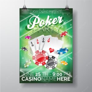 Poker party poster template