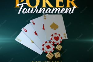 Poker tournament casino online social media post invitation template