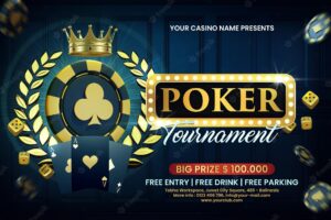 Poker tournament for social media post or flyer template