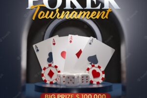 Poker tournament social media post invitation template