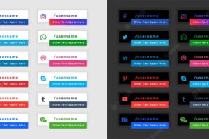 Popular social media banners in light and dark theme