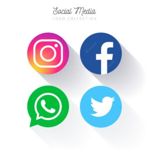 Popular social media circular logo collection