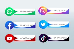 Popular social network logo flat