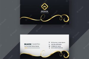 Premium business card design in dark theme
