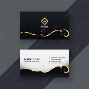 Premium business card design in dark theme