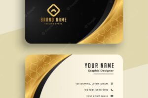 Premium golden business card luxury design