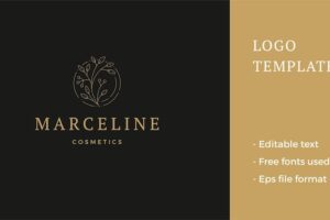 Premium line art golden natural tree branch with berries and leaves organic design logo vector