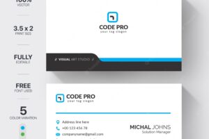 Professional business cards template with color variation