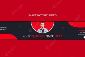 Professional youtube banner cover template premium vector