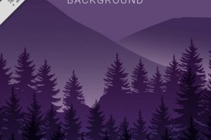 A purple forest background