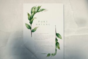 Ready to use poster mockup with a leaf