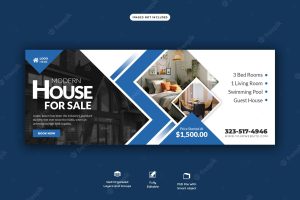 Real estate house property facebook cover banner template