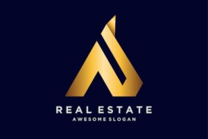 Real estate logo luxury gradient design illustrations