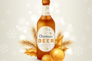 Realistic christmas beer illustration