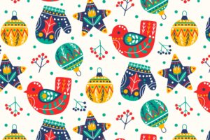 Realistic christmas celebration pattern design