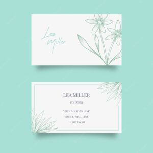 Realistic hand drawn business card template