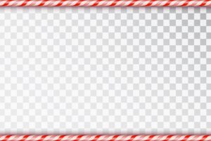 Rectangle frame made of candy canes. blank christmas border with red and white striped lollipop pattern isolated on transparent background. holiday design.