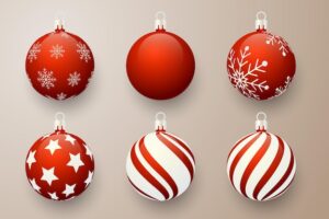 Red christmas ball decoration collection