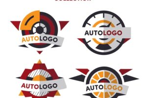 Red and orange car logo collection