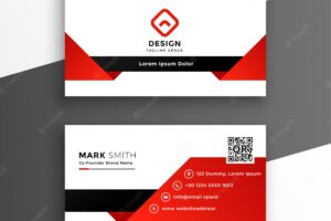 Red and white modern business card template