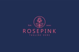 Rose beautiful love symbol logo. luxury illustration brand jewelry, cosmetic, boutique
