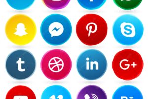 Round social network icons