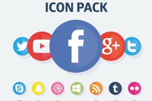 Rounded social media icon collection