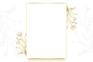 Royal frame with golden floral invitation card design