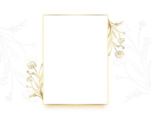 Royal frame with golden floral invitation card design