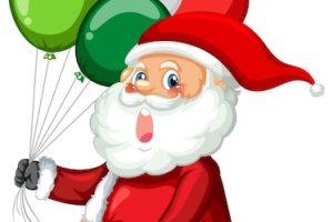 Santa claus holding balloons