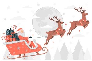 Santa claus sleigh concept illustration
