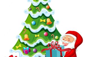 Santa claus with christmas tree