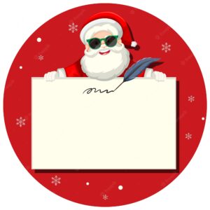 Santa claus with empty board template