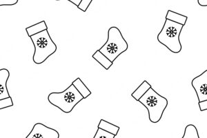 Seamless christmas pattern with christmas socks