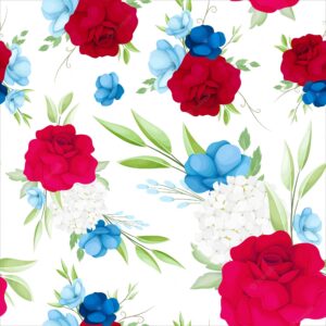 Seamless pattern beautiful maroon and navy floral