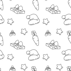 Seamless pattern of doodle elements new year's pattern for wrapping paper