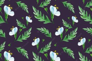 Seamless pattern of wild herbs and buds
