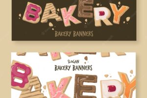 Set of bakery banners