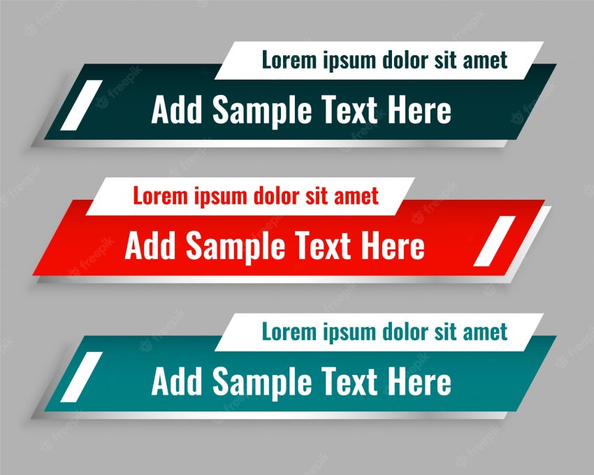 Set of lower third template in three colors