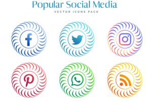 Set of social media network icons