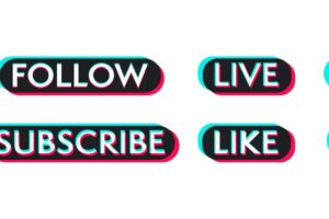Set of stickers for a popular social network modern advertising social media design
